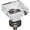 Jeffrey Alexander 1-3/8" Overall Length Brushed Oil Rubbed Bronze Square Glass Harlow Cabinet Knob G140L-DBAC - alternate 1